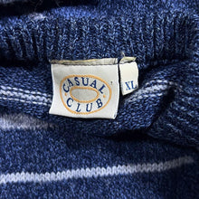Load image into Gallery viewer, Vintage 90&#39;s Casual Club Blue Mix Striped Acrylic Blend Knit Sweater Jumper
