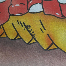 Load image into Gallery viewer, I'm A French Fry Caterpillar Cartoon Novelty Spellout Graphic Navy Blue T-Shirt
