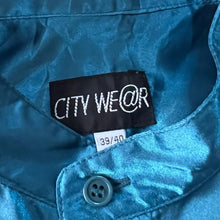 Load image into Gallery viewer, Vintage City Wear Traditional Dragon Graphic Blue Silk Effect Long Sleeve Shirt
