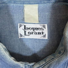 Load image into Gallery viewer, Vintage JACQUES LORANT Leather Panel Cowboy Western Denim Long Sleeve Shirt

