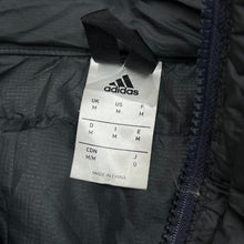 Load image into Gallery viewer, ADIDAS Three Stripe Mini Logo Goose Down Feather Padded Puffer Hooded Jacket
