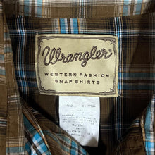 Load image into Gallery viewer, Vintage WRANGLER Western Cowboy Plaid Check Popper Button Short Sleeve Shirt
