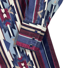 Load image into Gallery viewer, Vintage Wrangler Western Shirts Cowboy Aztec Patterned Popper Long Sleeve Shirt
