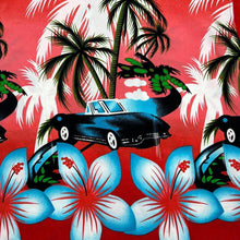 Load image into Gallery viewer, Early 00’s Oxyzone Hawaiian Tropical Car Patterned All-Over Print Polyester Shirt
