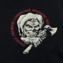 Load image into Gallery viewer, YAKUZA PREMIUM &quot;Lumberjack Massacre&quot; Gothic Biker Clown Jester Spellout Graphic T-Shirt
