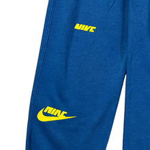 Load image into Gallery viewer, NIKE Embroidered Logo Spellout Blue Sweat Pants Joggers Bottoms
