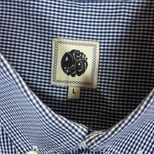 Load image into Gallery viewer, PRETTY GREEN Classic Embroidered Mini Logo Blue Check Long Sleeve Button-Up Shirt
