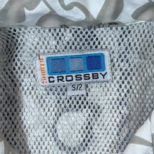 Load image into Gallery viewer, Early 00&#39;s Crossby Gothic Y2K Traditional Dragon Patterned White Grey Short Sleeve Shirt

