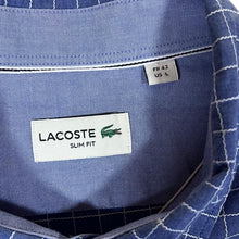 Load image into Gallery viewer, LACOSTE &quot;Slim Fit&quot; Blue White Check Short Sleeve Cotton Shirt
