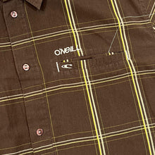 Load image into Gallery viewer, Early 00&#39;s O&#39;NEILL Embroidered Mini Logo Plaid Check Surfer Skater Short Sleeve Cotton Shirt
