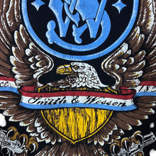 Load image into Gallery viewer, Vintage SMITH &amp; WESSON Eagle Emblem Logo Spellout Graphic Black T-Shirt
