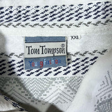 Load image into Gallery viewer, Vintage Tom Tompson Crazy Abstract Patterned White Grey Long Sleeve Flannel Shirt
