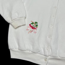 Load image into Gallery viewer, Vintage 90’s Embroidered Floral Flower Button Down Bomber Sweatshirt
