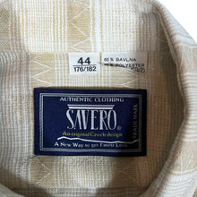 Load image into Gallery viewer, Vintage 90's SAVERO Beige Cream Patterned Striped Short Sleeve Flannel Shirt
