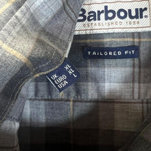 Load image into Gallery viewer, Barbour &quot;Tailored Fit&quot; Grey Plaid Check Long Sleeve Button-Up Cotton Shirt
