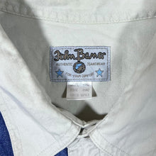 Load image into Gallery viewer, Vintage John Baner Cowboy Western Embroidered Cream Blue Short Sleeve Shirt
