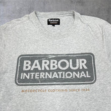 Load image into Gallery viewer, Barbour International Classic Logo Spellout Graphic Cotton Grey T-Shirt
