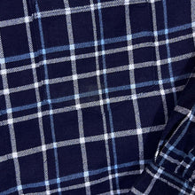 Load image into Gallery viewer, Vintage Cotton Country Club Navy White Blue Check Long Sleeve Cotton Flannel Shirt
