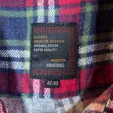 Load image into Gallery viewer, Vintage Majester Red Green White Plaid Check Long Sleeve Cotton Flannel Shirt
