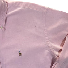 Load image into Gallery viewer, Vintage RALPH LAUREN SPORT Embroidered Mini Logo Pink Long Sleeve Button-Up Shirt
