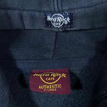 Load image into Gallery viewer, Hard Rock Cafe "Hamburg" Embroidered Souvenir Logo Navy Blue Grey Pullover Hoodie

