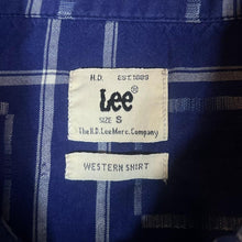 Load image into Gallery viewer, LEE &quot;Western Shirt&quot; Blue White Check Popper Button Long Sleeve Cotton Shirt
