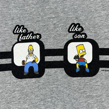 Load image into Gallery viewer, Vintage BHS (1999) The Simpsons "Like Father Like Son" TV Show Graphic Grey T-Shirt
