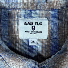 Load image into Gallery viewer, Garcia Jeans Western Plaid Check Popper Long Sleeve Flannel Cotton Shirt
