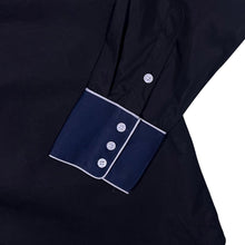 Load image into Gallery viewer, Coofandy Embroidered Cowboy Western Black Navy Blue Long Sleeve Shirt
