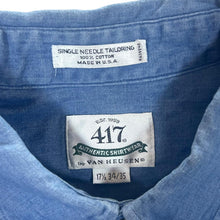 Load image into Gallery viewer, Vintage 417 By Van Heusen Classic Blue Denim Long Sleeve Button-Up Shirt

