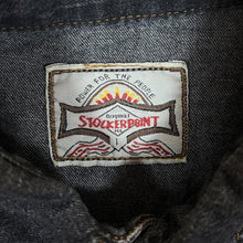 Load image into Gallery viewer, Vintage Stockerpoint Cowboy Western Black Denim Popper Long Sleeve Shirt
