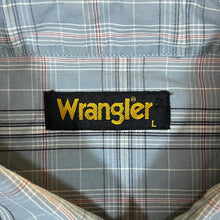 Load image into Gallery viewer, Vintage WRANGLER Blue Plaid Check Popper Button Short Sleeve Cotton Shirt
