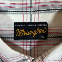 Load image into Gallery viewer, Early 00&#39;s WRANGLER White Red Grey Plaid Check Short Sleeve Cotton Shirt
