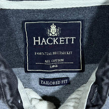 Load image into Gallery viewer, Hackett Grey Brown Mix Striped Long Sleeve Cotton Polo Shirt
