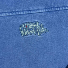 Load image into Gallery viewer, Early 00&#39;s Weird Fish Embroidered Logo Washed Blue 1/4 Zip Pullover Sweatshirt
