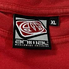 Load image into Gallery viewer, Early 00&#39;s ANIMAL Worldwide Freeride Classic Surfer Logo Spellout Graphic Long Sleeve T-Shirt
