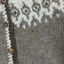 Load image into Gallery viewer, Vintage 90&#39;s Handmade Icelandic Style Patterned Chunky Knit Button Cardigan Jumper
