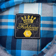 Load image into Gallery viewer, Early 00’s FISHBONE Hip Hop Plaid Check Long Sleeve Cotton Flannel Shirt
