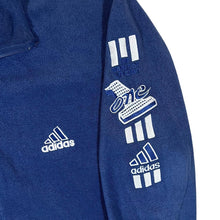 Load image into Gallery viewer, Vintage ADIDAS Embroidered Mini Logo Three Stripe Blue Zip Fleece Sweatshirt
