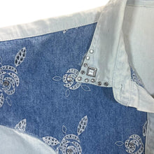 Load image into Gallery viewer, Vintage Yves Boutique Embroidered Denim Panel Cowboy Western Long Sleeve Shirt
