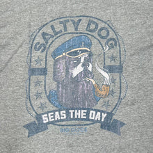 Load image into Gallery viewer, BIG DOGS “Salty Dog Seas The Day” Novelty Cartoon Spellout Graphic T-Shirt
