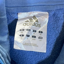 Load image into Gallery viewer, ADIDAS Three Stripe Embroidered Mini Logo Blue Zip Sweatshirt
