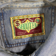 Load image into Gallery viewer, Vintage 90&#39;s Shooter Cowboy Western Light Blue Denim Popper Long Sleeve Shirt
