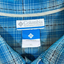 Load image into Gallery viewer, COLUMBIA Blue Mix Plaid Check Utility Short Sleeve Cotton Shirt
