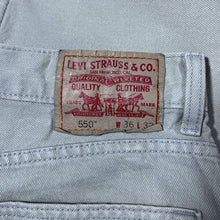Load image into Gallery viewer, Vintage Levi&#39;s 550 Relaxed Fit Tapered Leg Light Grey Cotton Denim Jeans
