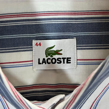 Load image into Gallery viewer, Vintage LACOSTE Blue White Red Multi Striped Short Sleeve Button-Up Shirt
