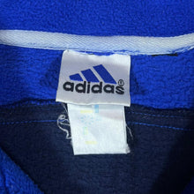 Load image into Gallery viewer, Vintage ADIDAS Three Stripe Colour Block Mini Logo 1/4 Zip Pullover Fleece Sweatshirt
