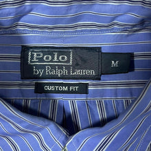 Load image into Gallery viewer, Vintage Polo Ralph Lauren "Custom Fit" Blue Striped Short Sleeve Button-Up Shirt
