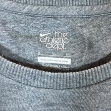 Load image into Gallery viewer, NIKE Athletic Dept. Embroidered Mini Logo Colour Block Grey Striped Crewneck Sweatshirt
