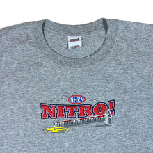 Load image into Gallery viewer, Vintage Anvil NHRA "Nitro" Motorsports Racing Spellout Graphic Grey T-Shirt
